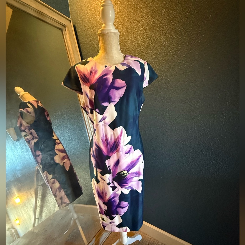 Floral Black and Purple Dress